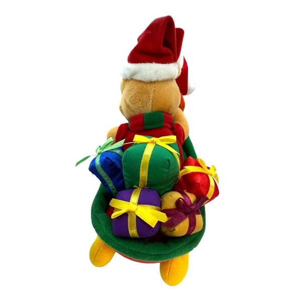 Vintage Disney Plush Animated Winnie the Pooh Tigger Christmas Sled Jingle Bells - Picture 7 of 15